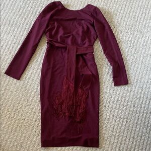 Dress the Population Burgundy Caro Crepe Dress